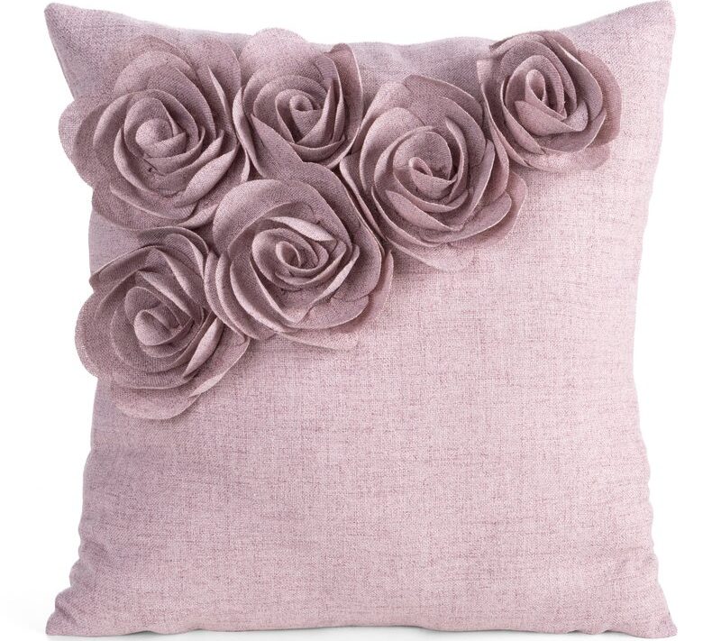 Poszewka Flores 7 różowa 45 x 45 cm – z różami 3D