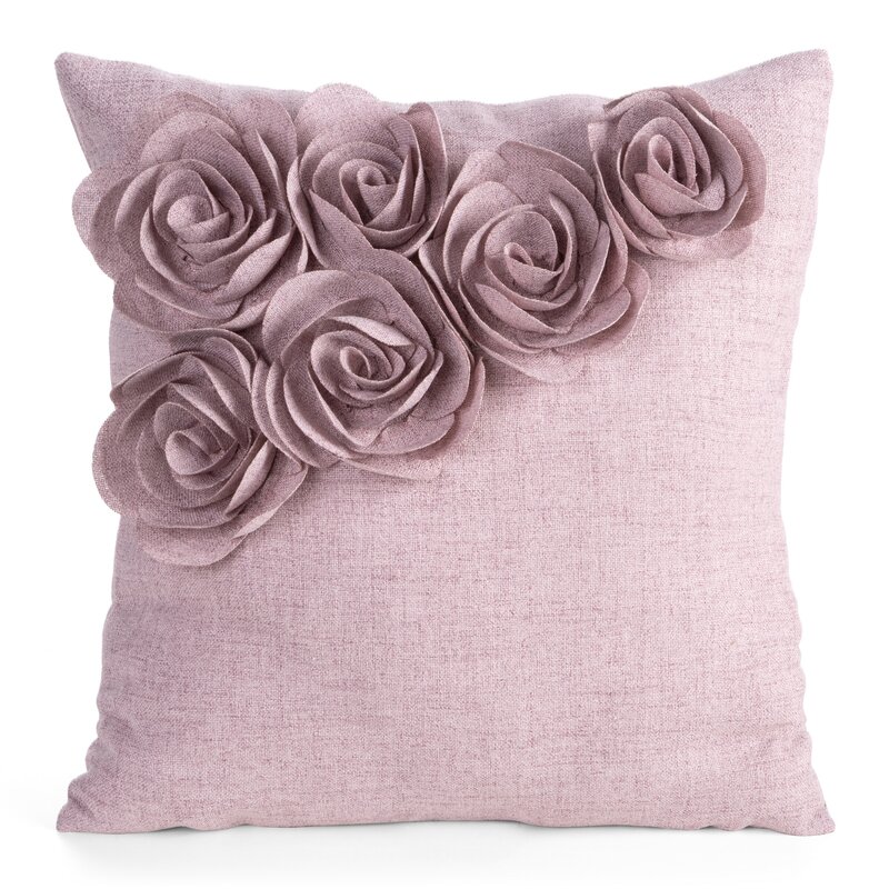 Poszewka Flores 7 różowa 45 x 45 cm – z różami 3D