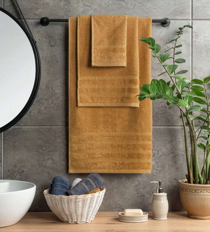 Ręcznik Amira musztardowy 50 X 90 cm – miękki i chłonny