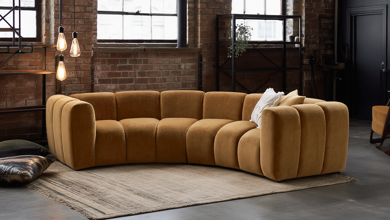 Półokrągła sofa modułowa tapicerowana Arand RL+RP