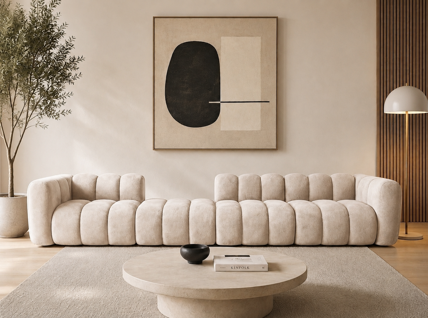 Nowoczesna pikowana sofa modułowa tapicerowana Arand SL+P+S+SP