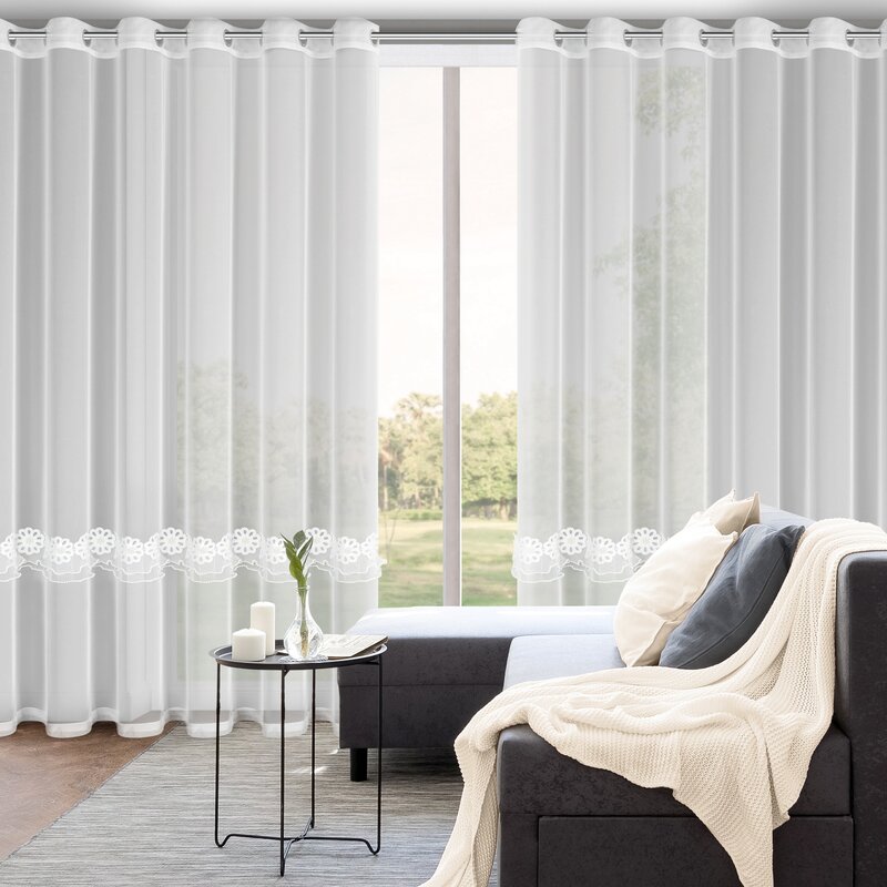Firana gotowa ISOLA biała 350 X 250 cm – rozjaśnia wnętrze