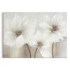 Obraz ręcznie malowany kwiaty kremowy 92 X 122 CM – spokój i elegancja