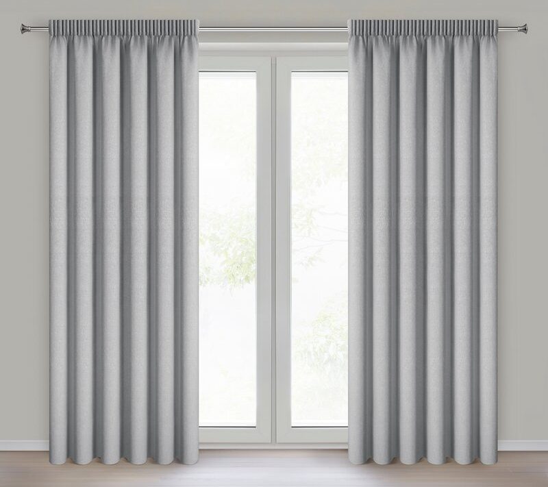 Zasłona gotowa Zoey srebrna 140 X 270 CM – 100% zaciemniająca