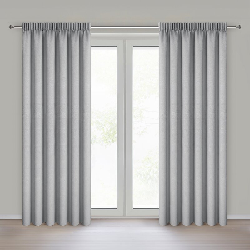 Zasłona gotowa Zoey srebrna 140 X 270 CM – 100% zaciemniająca