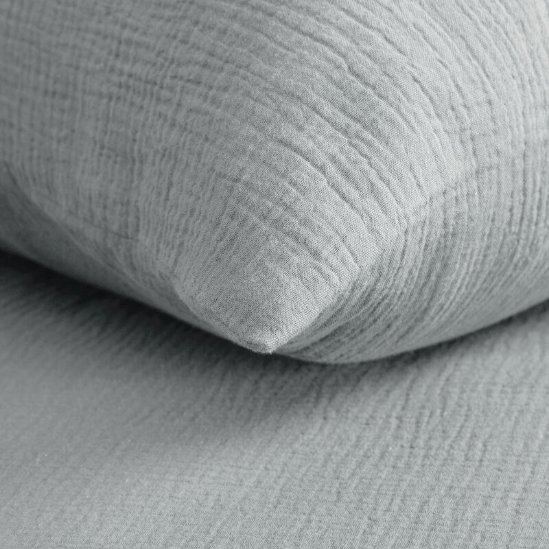 KOMPLET POŚCIELI MUSLIN 160 X 200 CM SREBRNY