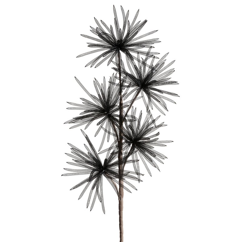Kwiat z organzy czarny O 20 X 80 CM – do nowoczesnych wnętrz
