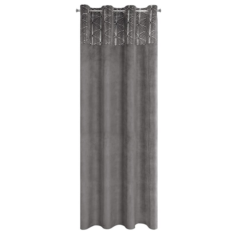 Zasłona gotowa Lindi grafitowa 140 X 250 CM – z welwetową fakturą