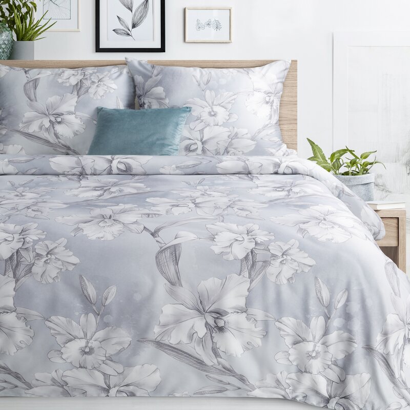 Komplet pościeli satynowej PREMIUM30 jasnoszary 220 X 200 cm – dla spokojnego snu