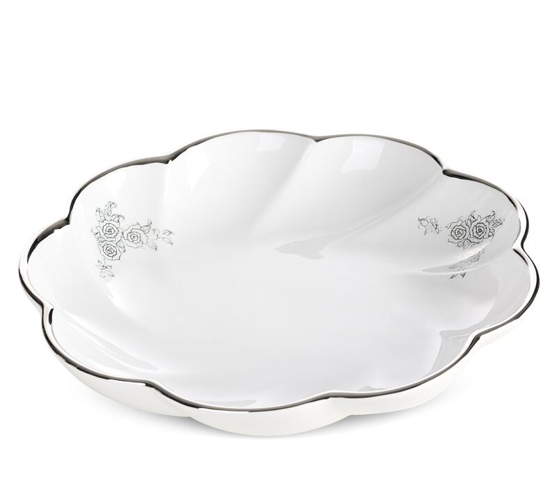 Patera dekoracyjna Elsa biała 30 X 6 cm – na stół i komodę