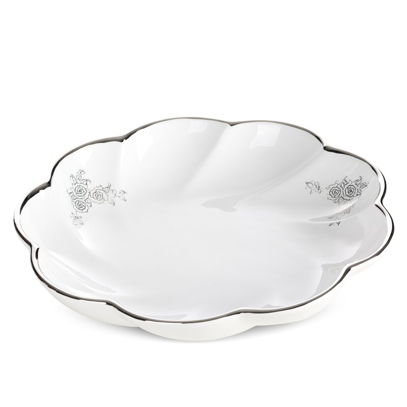 Patera dekoracyjna Elsa biała 30 X 6 cm – na stół i komodę