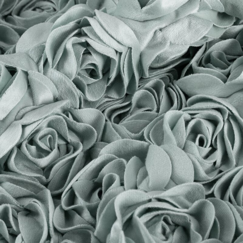 Zasłona gotowa Roses 13 na taśmie miętowa 140 X 270 cm – łatwa w montażu