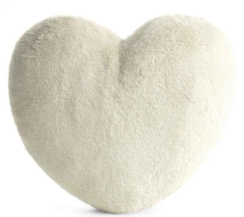 Poszewka na poduszkę Heart kremowa 45 X 45 CM – miękka i futrzana
