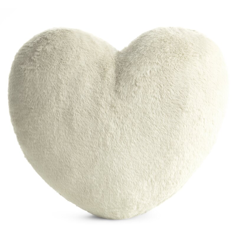 Poszewka na poduszkę Heart kremowa 45 X 45 CM – miękka i futrzana