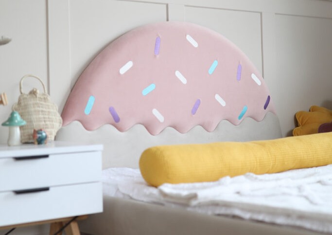 Łóżko Dziecięce Confetti Double Bed - Podwójne Łóżko Tapicerowane Z Wysuwaną Szufladą