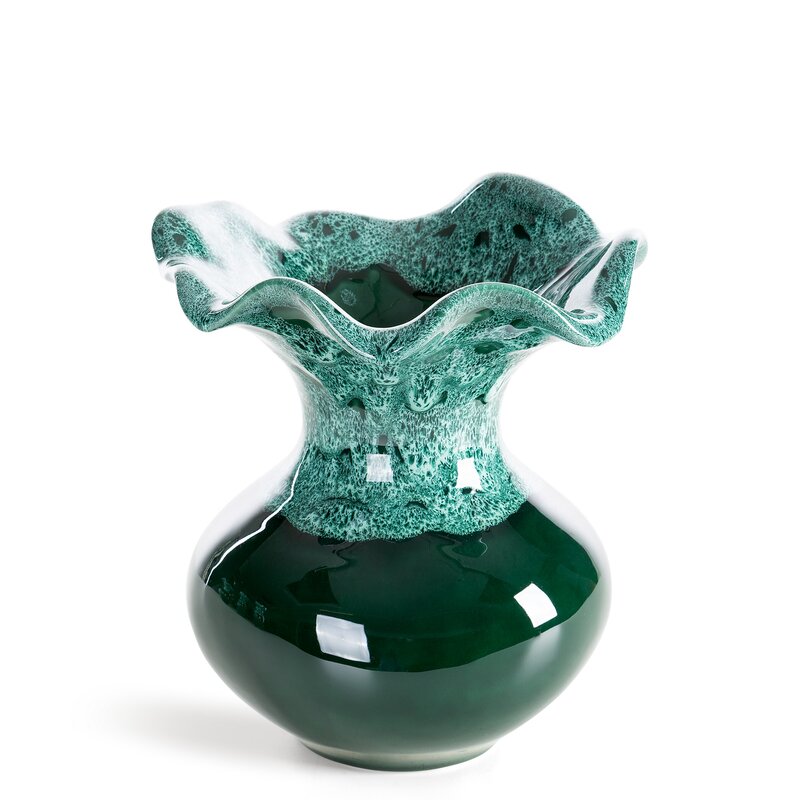 Wazon ceramiczny Dina zielony O 22 X 25 CM – na susze i kwiaty