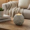 Świecznik ceramiczny Naira (01) kremowy O 10 X 10 cm – z kwiatowym wzorem