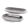 Patera dekoracyjna Greg srebrna 41 X 15 X 6 CM – na owoce i przekąski