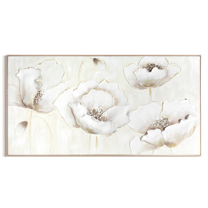 Obraz ręcznie malowany kremowy 72 X 142 CM – wnosi harmonię do wnętrza