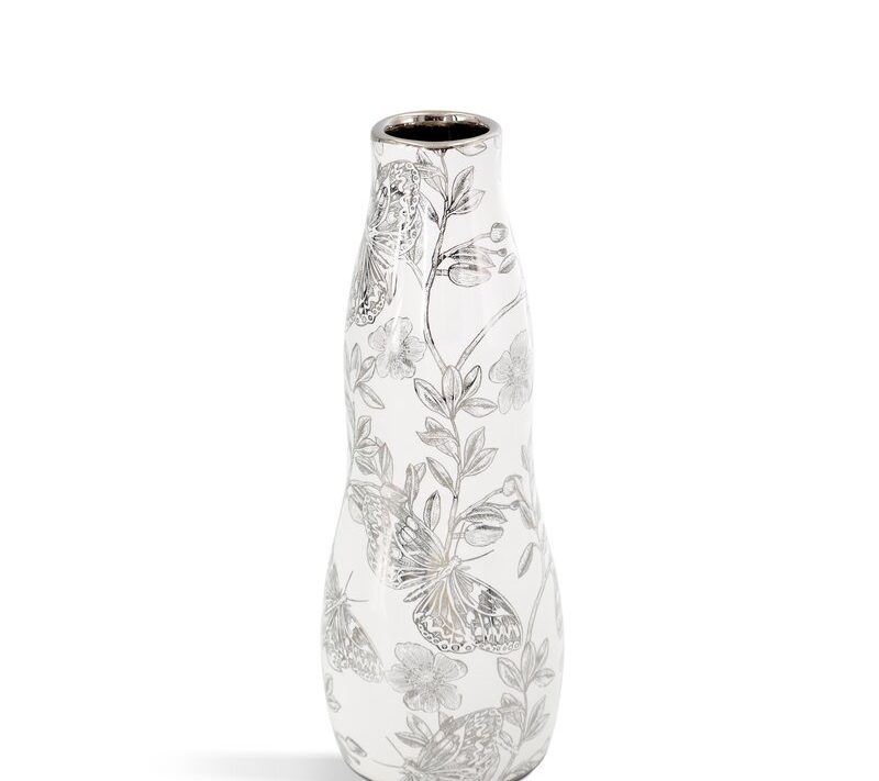 Wazon ceramiczny Rita biały O 9 X 25 CM – na susze i kwiaty