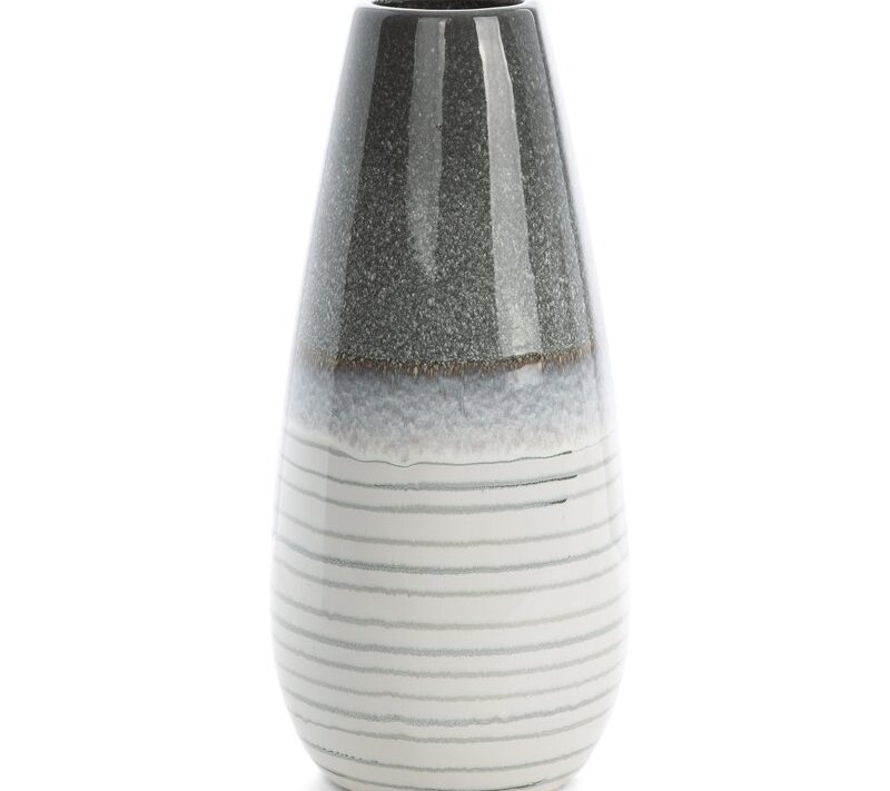 Wazon ceramiczny Viki biały O 19 X 39 CM – do nowoczesnych wnętrz