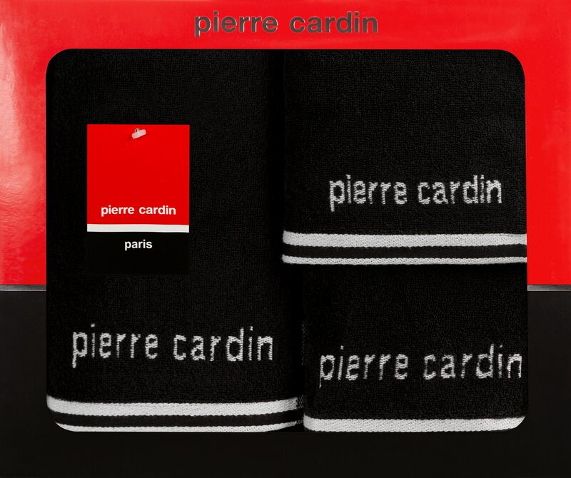 Komplet ręczników 3 sztuki Pierre Cardin Rocco czarny 30x50 cm, 50x90 cm, 70x140 cm – miękki i chłonny
