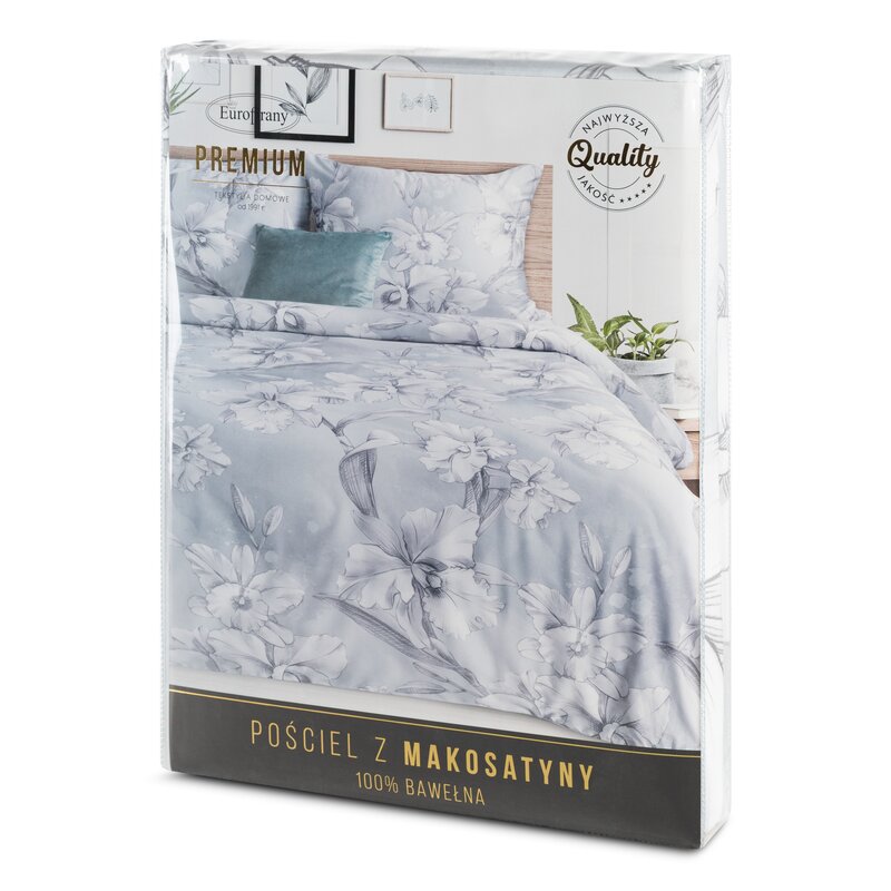 Komplet pościeli satynowej PREMIUM30 jasnoszary 220 X 200 cm – dla spokojnego snu
