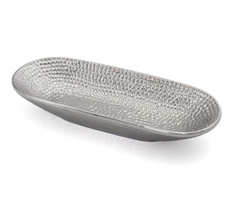 Patera dekoracyjna Greg srebrna 31 X 13 X 5 CM – na biżuterię, klucze