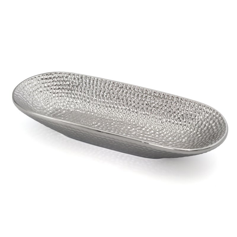 Patera dekoracyjna Greg srebrna 31 X 13 X 5 CM – na biżuterię, klucze