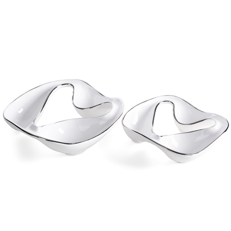 Patera ceramiczna ROB (02) biała 23 X 23 X 6 cm – na stół i komodę