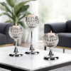 Świecznik ceramiczny ZARIA srebrny O 11 X 22 cm – dla nastrojowego światła