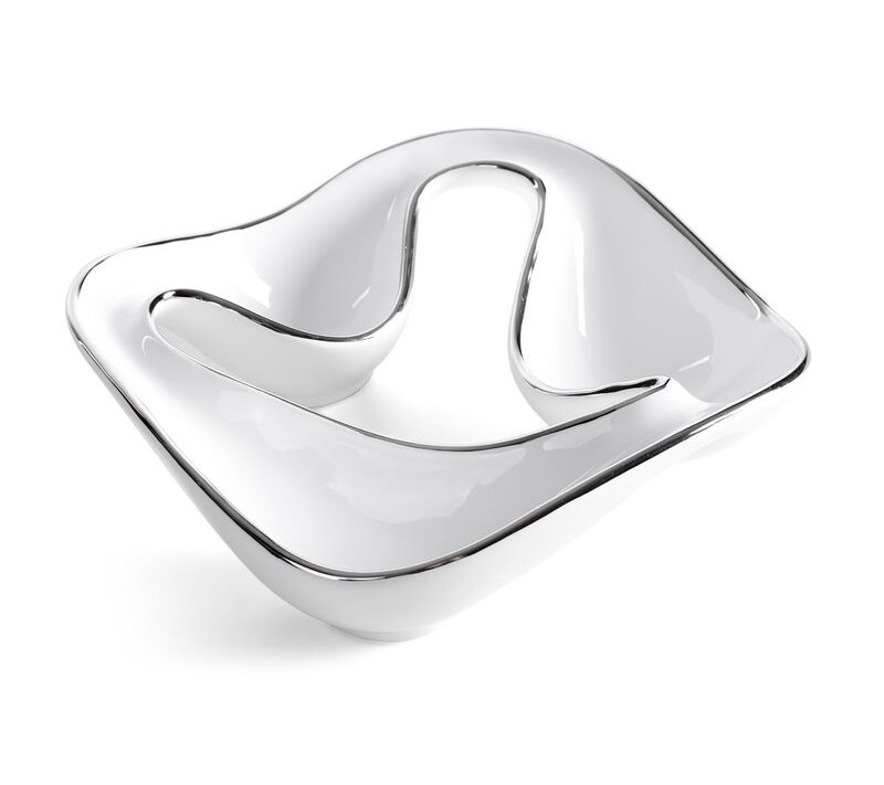 Patera ceramiczna ROB (02) biała 23 X 23 X 6 cm – na stół i komodę