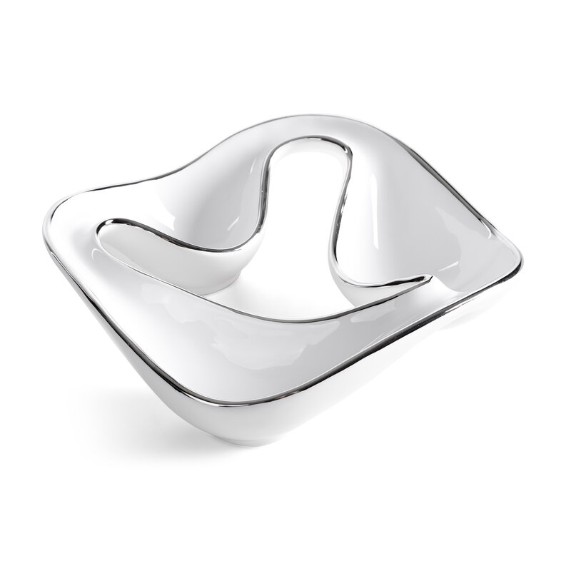 Patera ceramiczna ROB (02) biała 23 X 23 X 6 cm – na stół i komodę