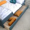 Łóżko Dziecięce Double Bed Pille - Podwójne Łóżko Tapicerowane Z Wysuwaną Szufladą Spania