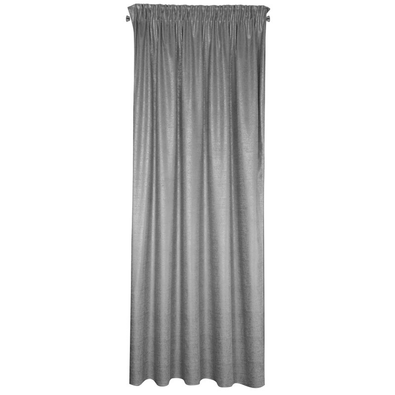 Zasłona gotowa Ambi stalowa 140 X 270 cm – subtelny blask