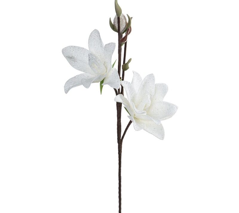 Kwiat dekoracyjny Flore biały O 20 X 77 cm – na komodę lub do wazonu
