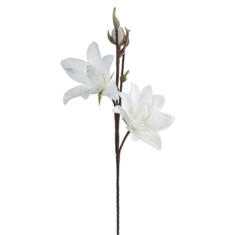 Kwiat dekoracyjny Flore biały O 20 X 77 cm – na komodę lub do wazonu