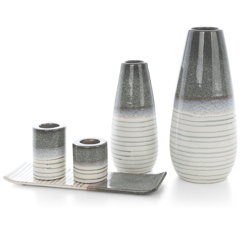 Wazon ceramiczny Viki biały O 19 X 39 CM – do nowoczesnych wnętrz