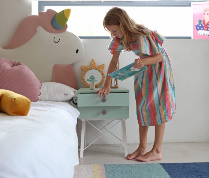 Łóżko Dziecięce Unicorn Box Basic - Łóżko Z Pojemnikiem I Zagłówkiem W Kształcie Jednorożca