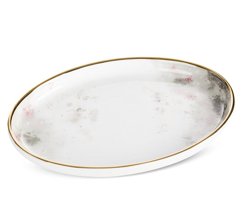 Patera ceramiczna Lumia biała 32 X 23 X 4 cm – na świece i biżuterię