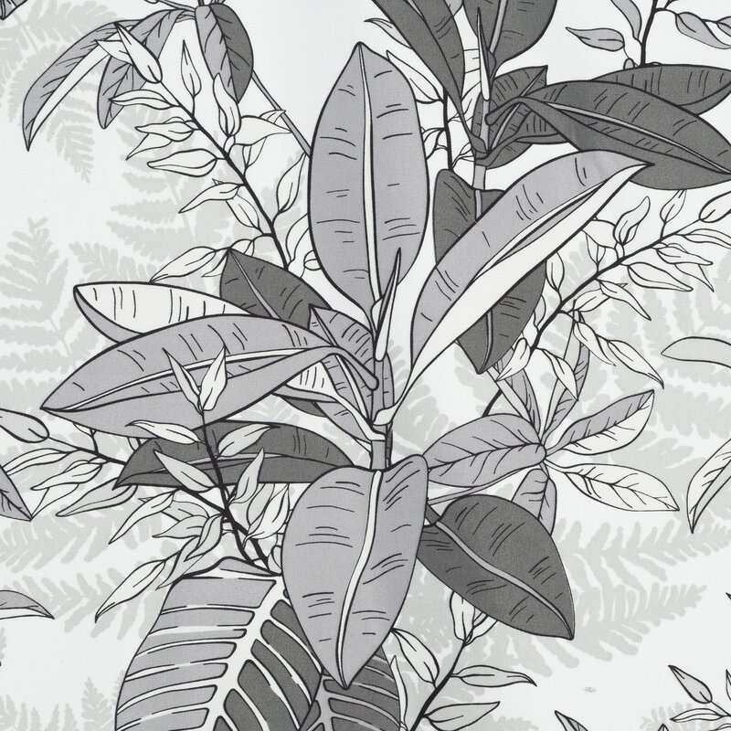 Pościel z mikrowłókna D91 CASSIE biała 140 X 200 CM – z botanicznym wzorem