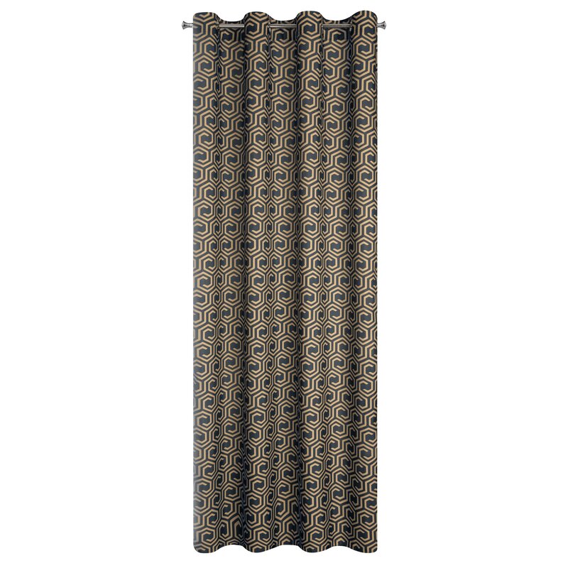 Zasłona gotowa D91 Juliet grafitowa 140 X 250 CM – geometryczny wzór