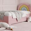Łóżko Dziecięce Tęcza Double Bed - Podwójne Łóżko Tapicerowane Z Wysuwaną Szufladą Spania