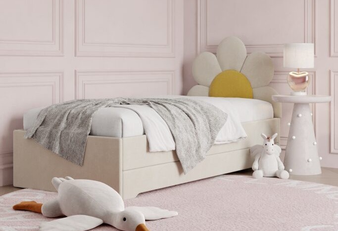 Łóżko Dziecięce Double Bed Daisy Stokrotka - Podwójne Łóżko Tapicerowane Z Szufladą Spania