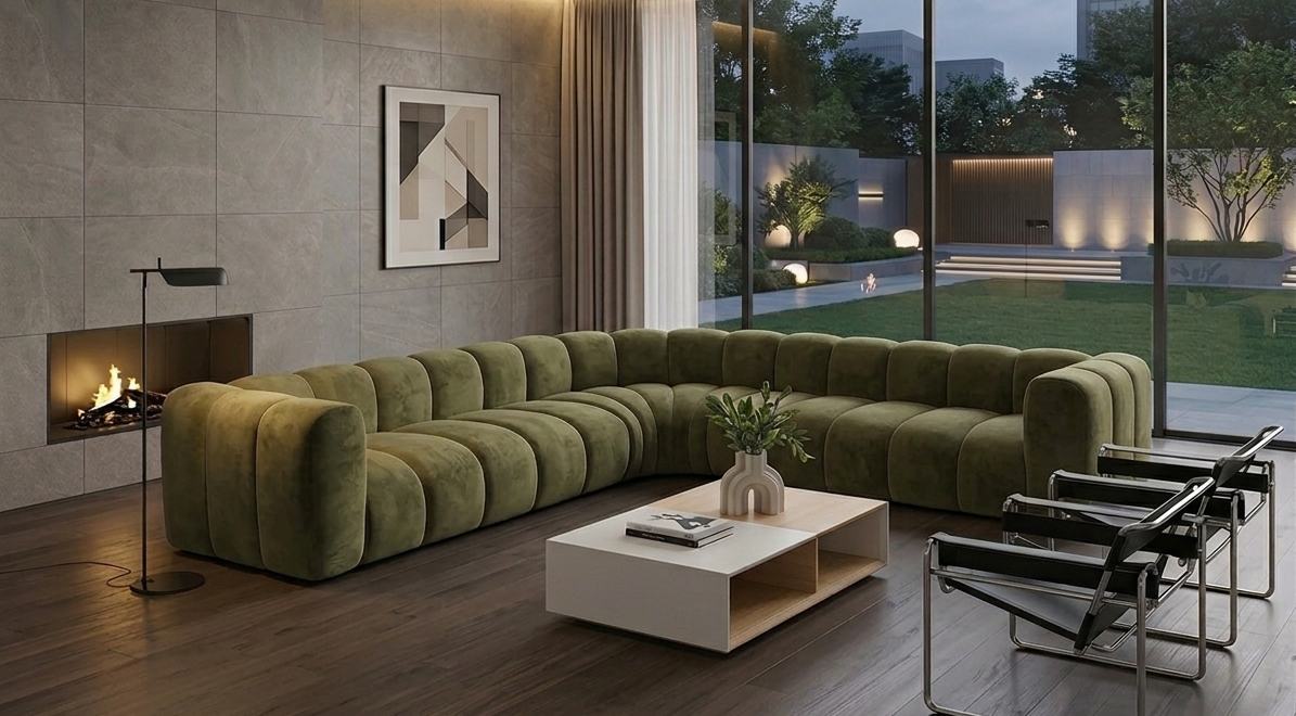 Sofa narożna modułowa tapicerowana Arand SL5+RS+SP5