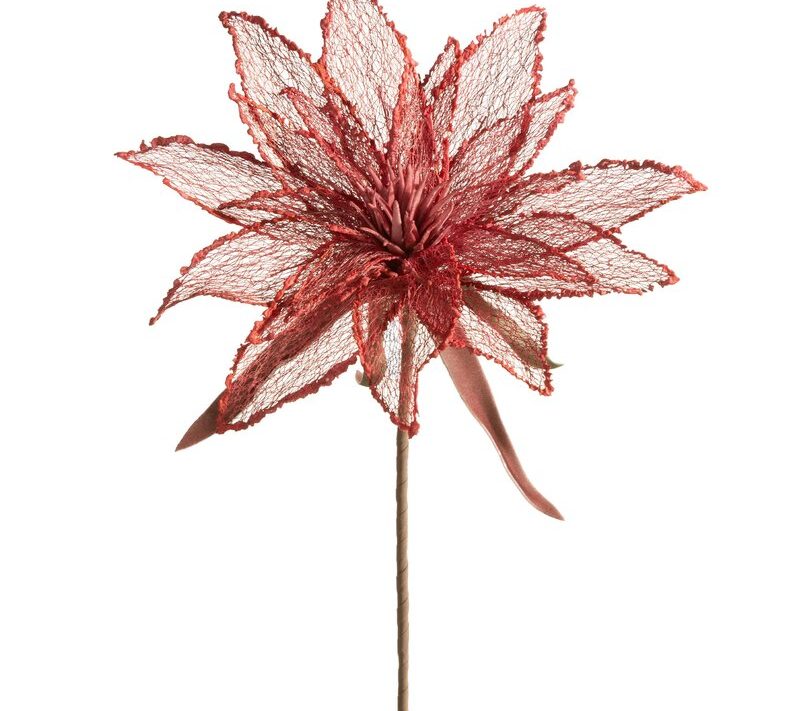 Kwiat dekoracyjny Flore 871 czerwony O 35 X 70 CM – ażurowy design