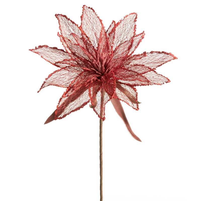 Kwiat dekoracyjny Flore 871 czerwony O 35 X 70 CM – ażurowy design