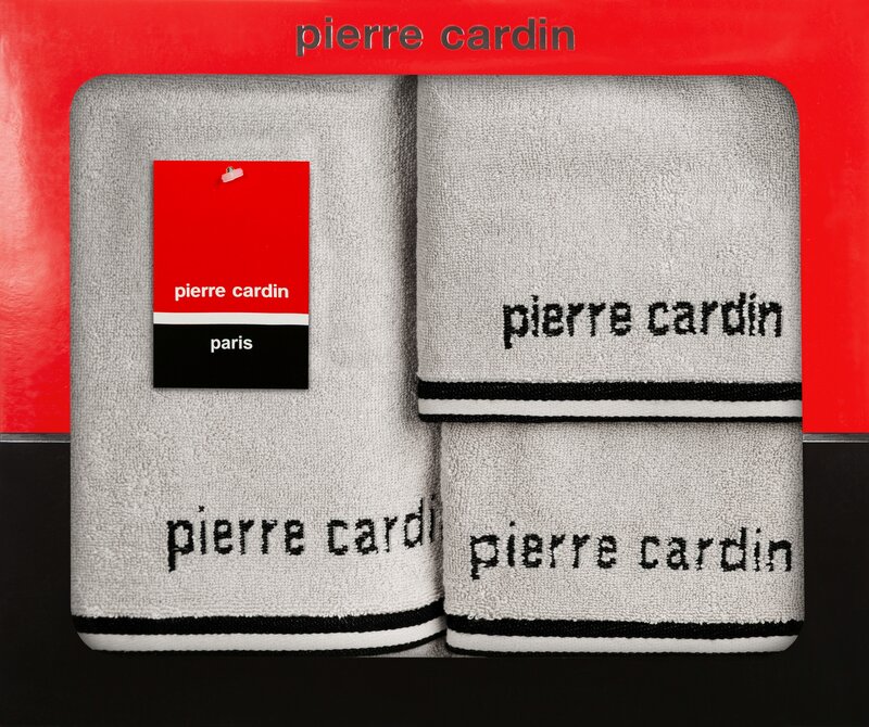 Komplet ręczników 3 szt. Pierre Cardin Rocco srebrny 30x50 cm, 50x90 cm, 70x140 cm – miękkie i chłonne