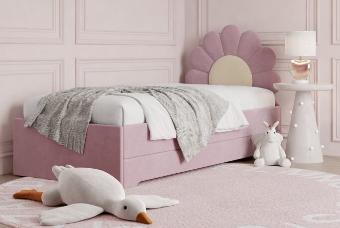 Łóżko Dziecięce Double Bed Daisy Stokrotka - Podwójne Łóżko Tapicerowane Z Szufladą Spania