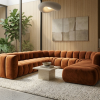 Sofa modułowa tapicerowana kształt "U" Arand SL+S+RS+S+RS+S+P